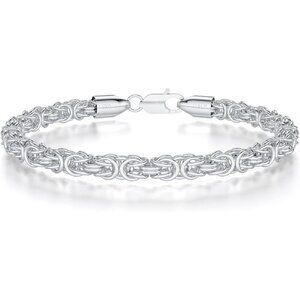 🔥 Molayes Byzantine Bracelet Women Silver Plated Solid Sterling Lobster Jewelry